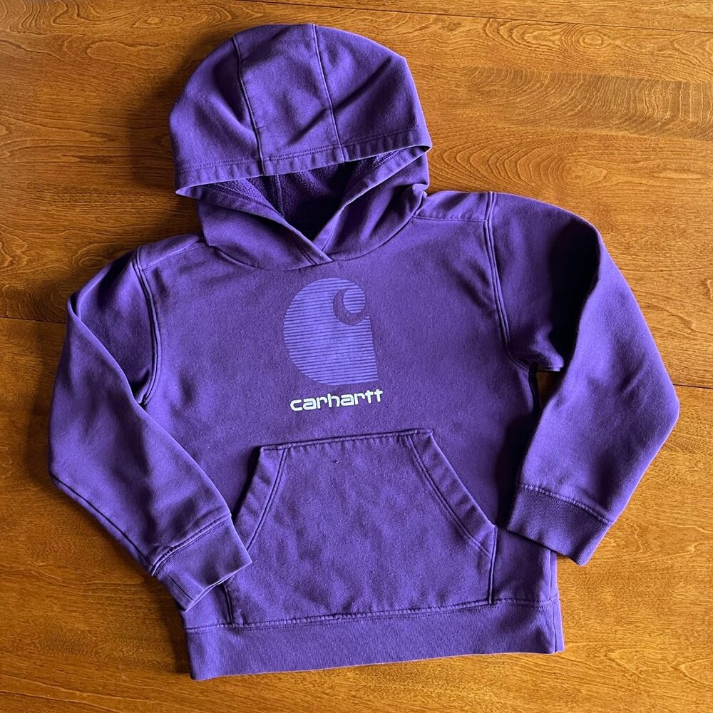 Carhartt dark purple logo hoodie 6